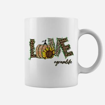 Pumpkin Love Gram Life Autum Sunflower Grandma Sweatshirt Coffee Mug | Crazezy