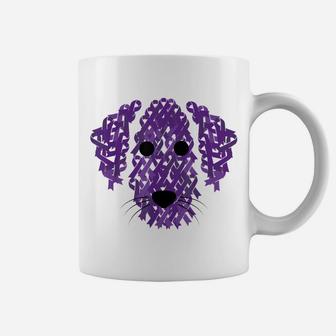 Purple Ribbon Dog Face Lupus Inspirational Awareness Gifts Coffee Mug | Crazezy