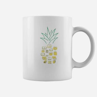 Reading Pineapple Women Cute Book Graphic Coffee Mug | Crazezy