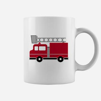 Red Firefighter Fire Truck Coffee Mug | Crazezy