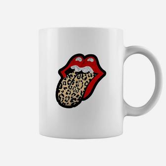 Red Lips Leopard Tongue Iconic Band Coffee Mug - Thegiftio
