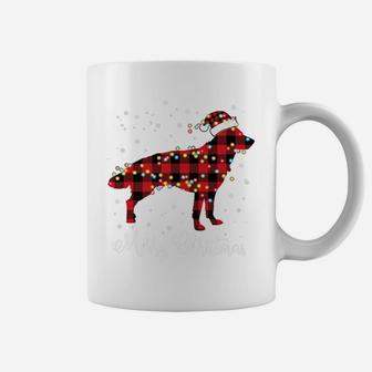 Red Plaid Buffalo German Shepherd Merry Christmas Pajamas Coffee Mug | Crazezy