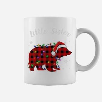 Red Plaid Little Sister Bear Buffalo Family Pajama Christmas Coffee Mug | Crazezy AU