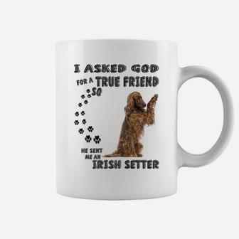 Red Spaniel Dog Mom Dad Quote Print, Cute Irish Red Setter Coffee Mug | Crazezy CA
