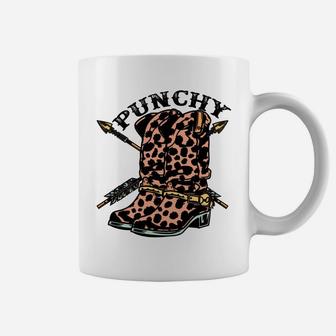 Retro Cowgirl Boots Leopard Punchy Western Country Cowboy Coffee Mug | Crazezy