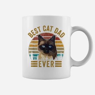 Retro Vintage Best Cat Dad Ever Fathers Day Siamese Cat Gift Coffee Mug | Crazezy