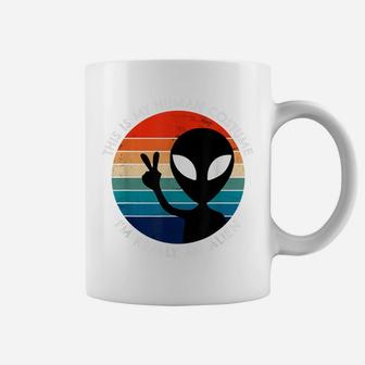 Retro Vintage This Is My Human Costume I'm Really An Alien Coffee Mug | Crazezy DE