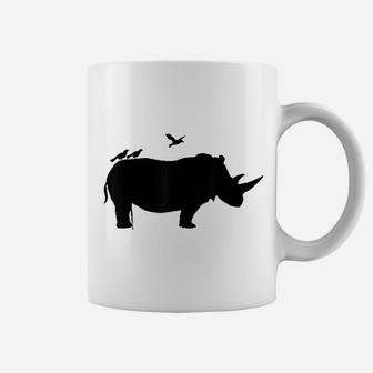 Rhino With Birds Rhinoceros Coffee Mug | Crazezy CA