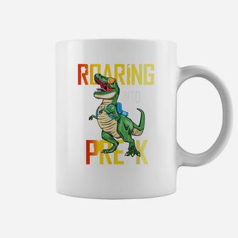 Roaring Into Pre-K T Rex Dinosaur Back To School Boys Coffee Mug | Crazezy DE