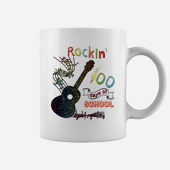 Rockin' 100 Days Of School Guitar Student Music Teacher Gift Coffee Mug | Crazezy CA
