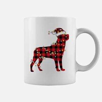 Rottweiler Christmas Red Plaid Buffalo Pajamas Xmas Dog Gift Coffee Mug | Crazezy AU