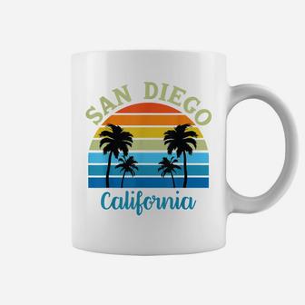 San Diego Ca Palm Trees California Souvenir Retro Vintage Coffee Mug | Crazezy