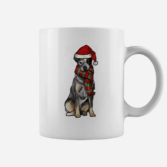 Santa Hat Xmas Australian Cattle Dog Ugly Christmas Sweatshirt Coffee Mug | Crazezy