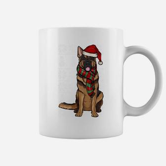 Santa Hat Xmas German Shepherd Ugly Christmas Coffee Mug | Crazezy AU