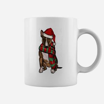 Santa Hat Xmas Miniature Bull Terrier Ugly Christmas Sweatshirt Coffee Mug | Crazezy