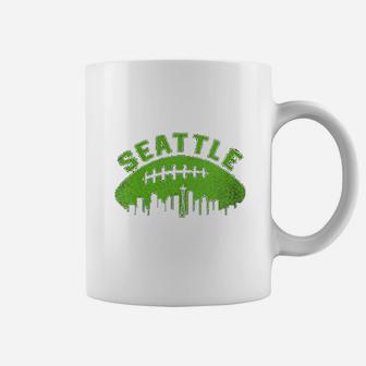 Seattle Washington Cityscape Retro Football Coffee Mug | Crazezy