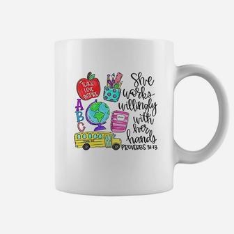 She Works Willingly With Her Hands Instructor Coffee Mug - Thegiftio UK