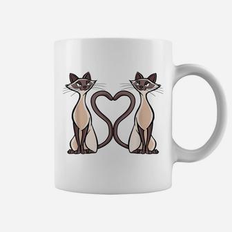Siamese Cat Heart Design Cat Lovers, Ladies And Gentlemen Coffee Mug | Crazezy