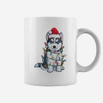 Siberian Husky Santa Christmas Tree Lights Xmas Gifts Boys Sweatshirt Coffee Mug | Crazezy DE