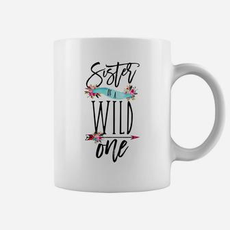Sister Of A Wild One Shirt Boho 1St Birthday Party Family Coffee Mug | Crazezy