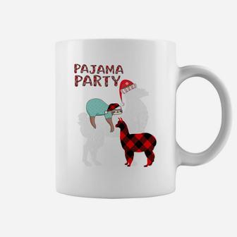 Sleepy Sloth Llama Matching Family Christmas Party Pajama Coffee Mug | Crazezy
