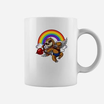 Sloth Valentines Day Love Heart Rainbow Coffee Mug - Thegiftio UK