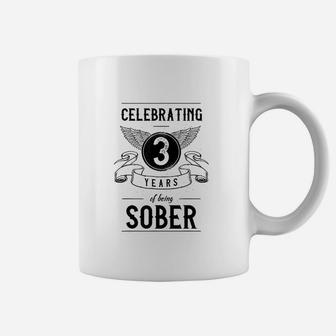 Sobriety Gift Anniversary 3 Years Sober Coffee Mug | Crazezy AU