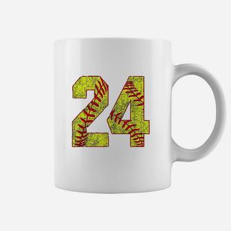 Softball 24 Fast Pitch Love Softball Mom Favorite Player Coffee Mug | Crazezy CA
