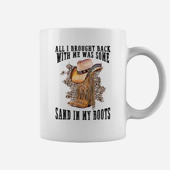 Southern Western Leopard Cowboy Boots Hat Sand In My Boots Coffee Mug | Crazezy