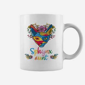 Sphynx Aunt Flower Hairless Cat Lovers Coffee Mug | Crazezy