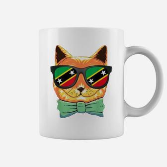 St Kitts And Nevis Flag St Kitts And Nevis Cat Sunglasses Sh Coffee Mug | Crazezy DE