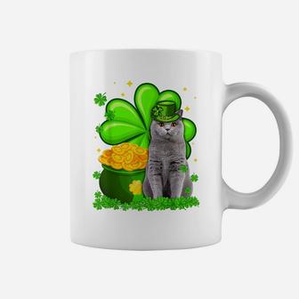 St Patrick's Day British Shorthair Irish Shamrock Cat Lover Coffee Mug | Crazezy