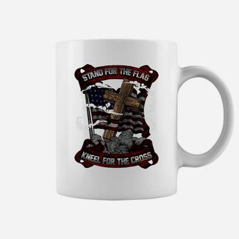 Stand For The Flag Kneel For The Cross American Veteran Coffee Mug | Crazezy