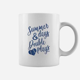 Summer Days Double Plays Baseball Softball Coffee Mug | Crazezy