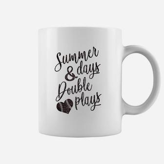 Summer Days Double Plays Baseball Softball Mom Coffee Mug | Crazezy CA