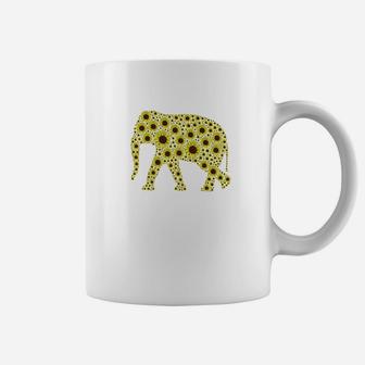 Sunflower And Elephant Lover Funny Gift Coffee Mug - Thegiftio UK