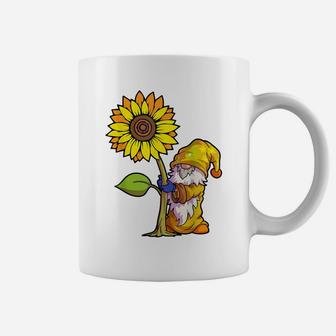 Sunflower Gnome Shirt Women Buffalo Plaid Girls Flower Lover Coffee Mug | Crazezy CA