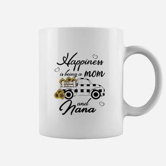 Sunflower Grandma Happiness Is Being A Mom And Nana Coffee Mug | Crazezy CA