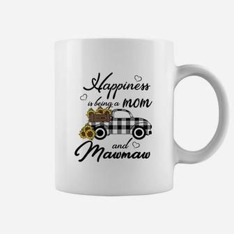 Sunflower Happiness Is Being A Mom And Mawmaw Coffee Mug | Crazezy CA