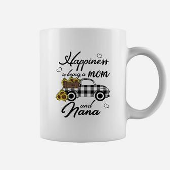 Sunflower Happiness Is Being A Mom And Nana Coffee Mug | Crazezy CA