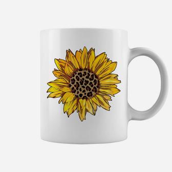 Sunflower Leopard Animal Print Fashion Flower Graphic Coffee Mug | Crazezy