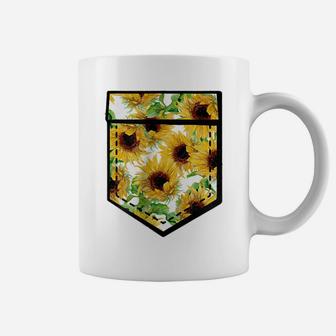 Sunflower Tshirt Sunflower Aesthetic Pocket Print Shirt Coffee Mug | Crazezy