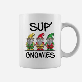 Sup Gnomies - Gnome Funny Novelty Gag Gift Graphic Tee Shirt Coffee Mug | Crazezy