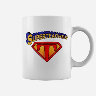 Superteacher Superhero Funny Teacher Gift T-Shirt Coffee Mug | Crazezy