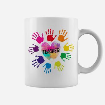 Teacher Hand-Print Flower Coffee Mug | Crazezy DE