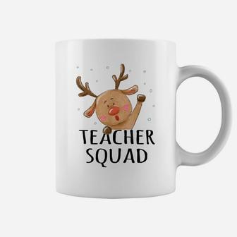 Teacher Squad Reindeer Funny Teacher Christmas Xmas Cute Coffee Mug | Crazezy CA