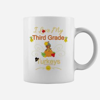 Thanksgiving Third Grade Teacher Longsleeve Shirt-Turkeys Coffee Mug | Crazezy UK