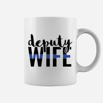 Thin Blue Line Family Deputy Wife Design Coffee Mug | Crazezy