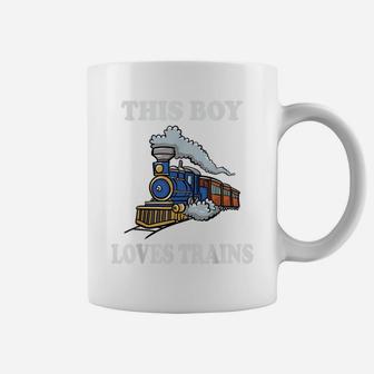 This Boy Loves Trains Gift Train Wagon Lover Gifts Coffee Mug | Crazezy AU