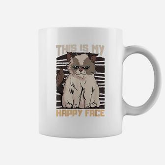 This Is My Happy Face Funny Cat Pet Day Bad Kitties Coffee Mug | Crazezy